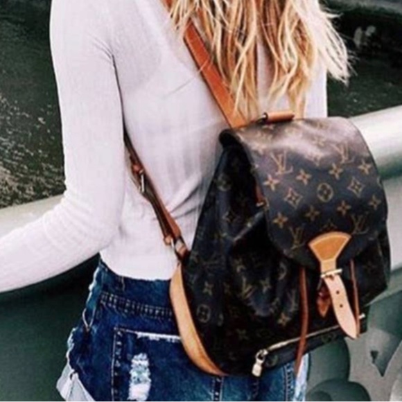 Louis Vuitton Montsouris Backpack MM Brown Canvas Vintage! - Picture 2 of 13